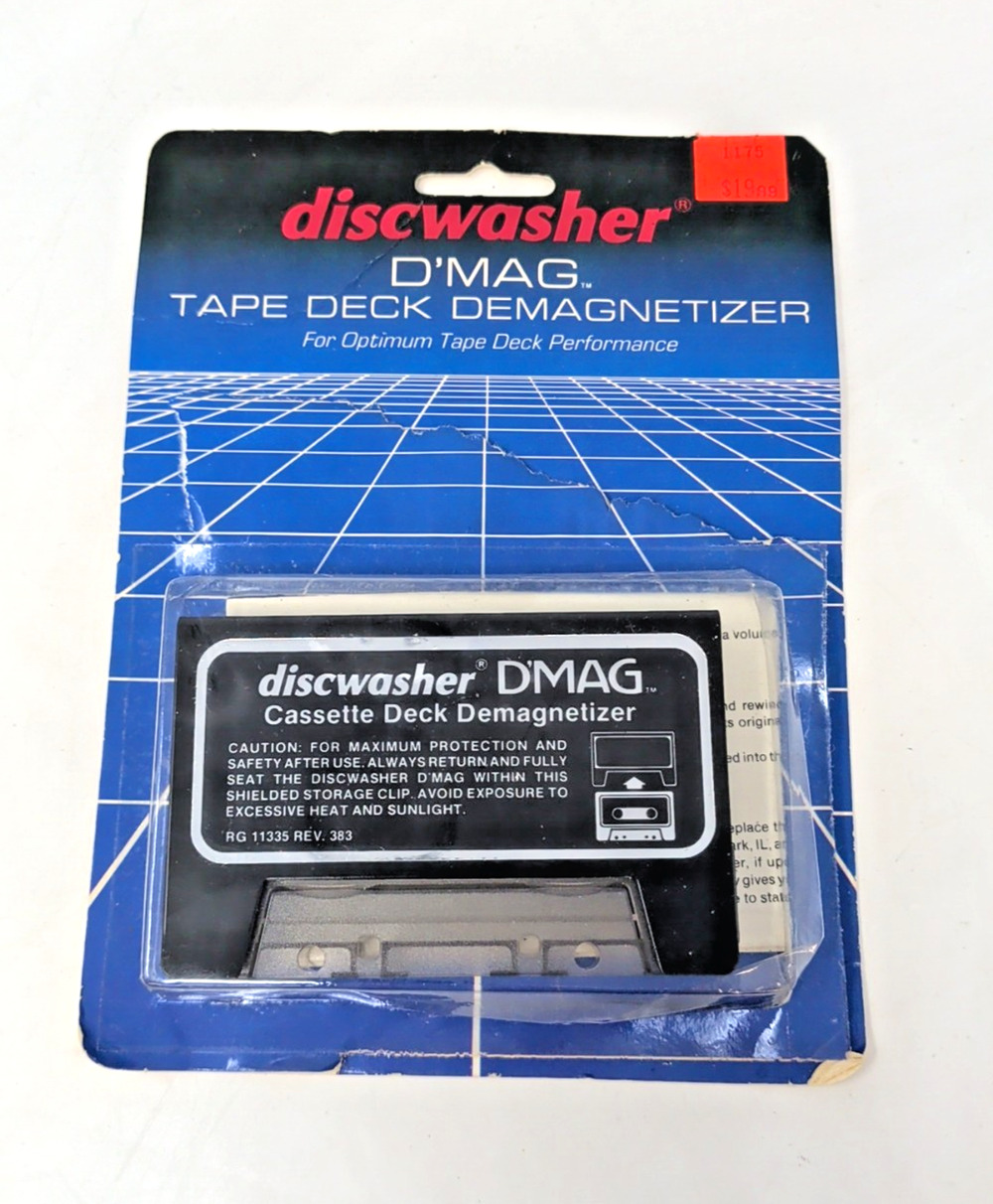 Vintage Discwasher D'MAG Cassette Deck Demagnetizer Black Tape RG11335 Rev. 383